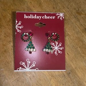 Holiday Cheer Christmas Tree and Wreath Earrings